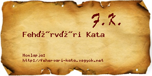 Fehérvári Kata névjegykártya